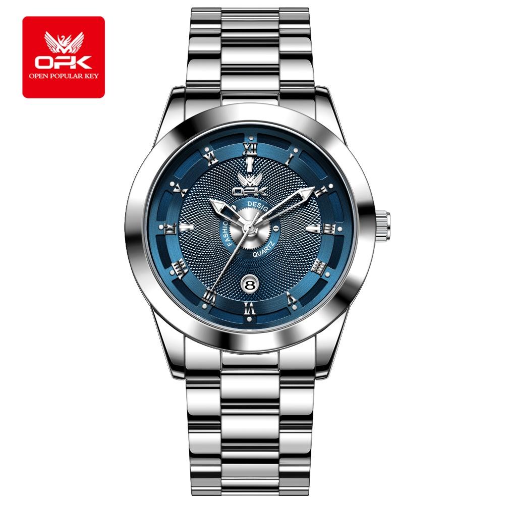 OPK brand watch waterproof luminous calendar business quartz form calendar simple men's watch 6056