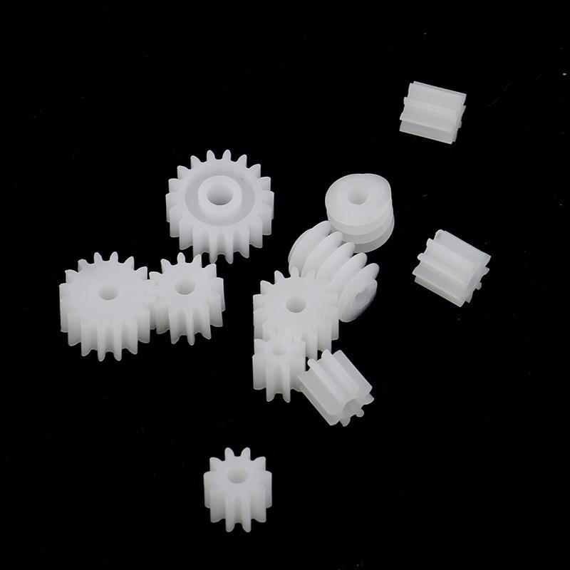 11 Pieces/set White Plastic Assorted Gears Worm Kits for Diy Buliding Robot RC Toys Model