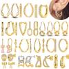 Серьги из стерлингового серебра 925 пробы, золотая серия, серьги-кольца U-образной формы, подходят для шармов 925 пробы, для женщин, девушек, вечеринки, тонкие ювелирные изделия
