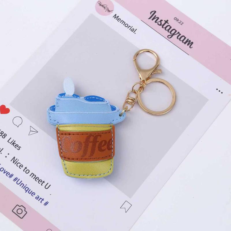 Trendy Coffee Cup Shape Leather Bag Creative Candy Color Hanging Decor for Chic Outfits
