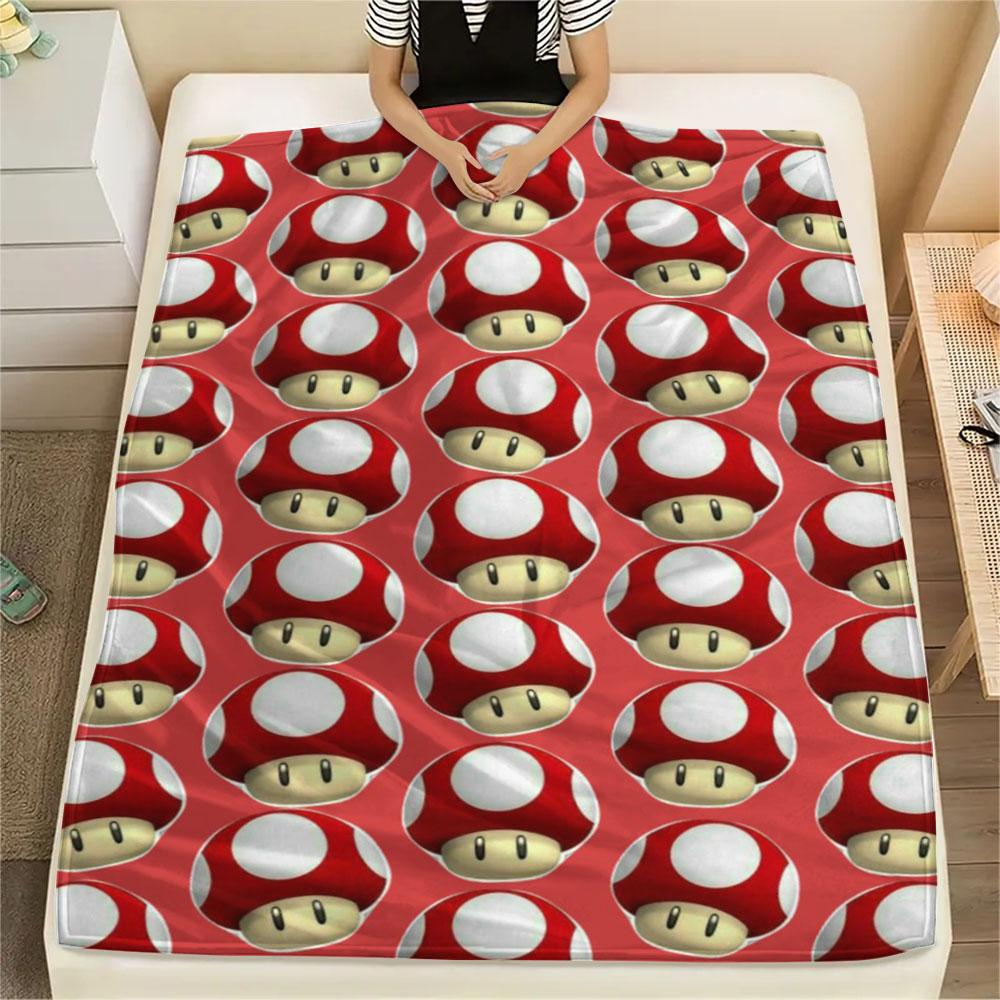 Super Mario Cartoon printing Flannel Blanket Bedroom Sofa Camping Warm blanket Gifts for family and friends-MJ018