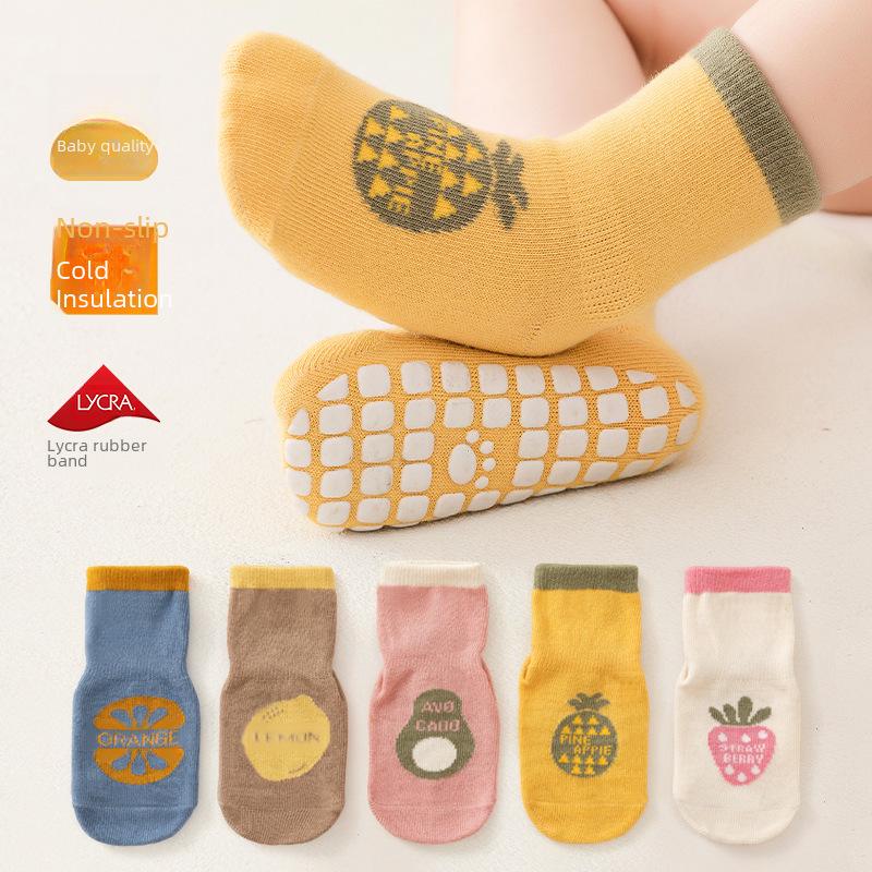25 шт. в упаковке весенних детских носков - милые носки-тапочки из чесаного хлопка в горошек с рисунком для малышей и детей постарше