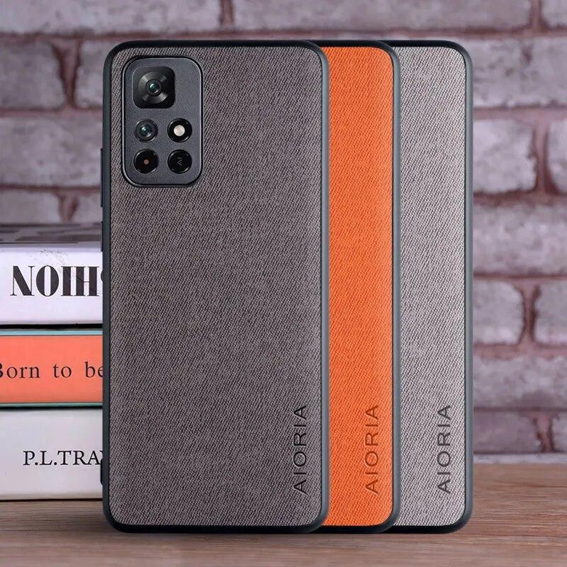 Чехол для Poco M4 Pro 5G, роскошный текстильный кожаный мягкий чехол для телефона Xiaomi Poco M4 Pro 5G, чехол Capa