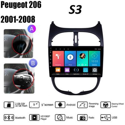 Автомобильное радио 2Din для Peugeot 206 206CC 206SW 2000-2016 Citroen C2 2004-2008 плеер Android Carplay WIFI GPS навигация стерео 2 + 32 ГБ