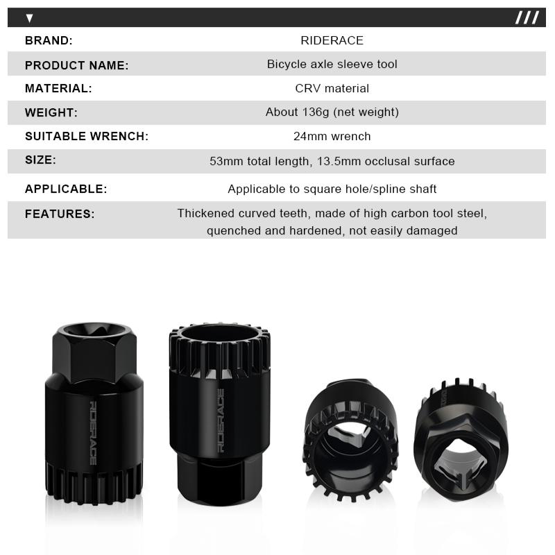 Bicycle Bottom Bracket Removal Tool BB Puller 20 Teeth Black Mountain Road Bike Sleeve Wrench Maintenance MTB Repair Tools