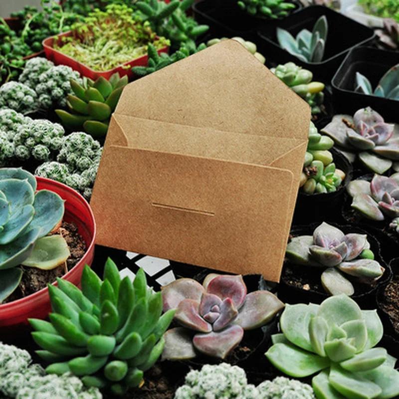 20 шт. Классические пустые мини-конверты из крафт-бумаги Свадебное приглашение Подарок Открытка с благодарностью Открытки Пакеты для упаковки товаров