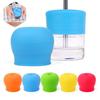 1шт силиконовый чехол для стакана с отверстием для соломинки, защита от переполнения, стакан для напитков с присоской, круглый чехол для стакана с соломинкой