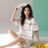 Paibangnu ladies' summer water ripple refreshing and comfortable simple women's pajamas hk