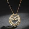 Huitan Trendy Necklace for Mom Women Round Pendant with Love CZ Aesthetic Mother's Day Gift Birthday Present 2023 Luxury Jewelry