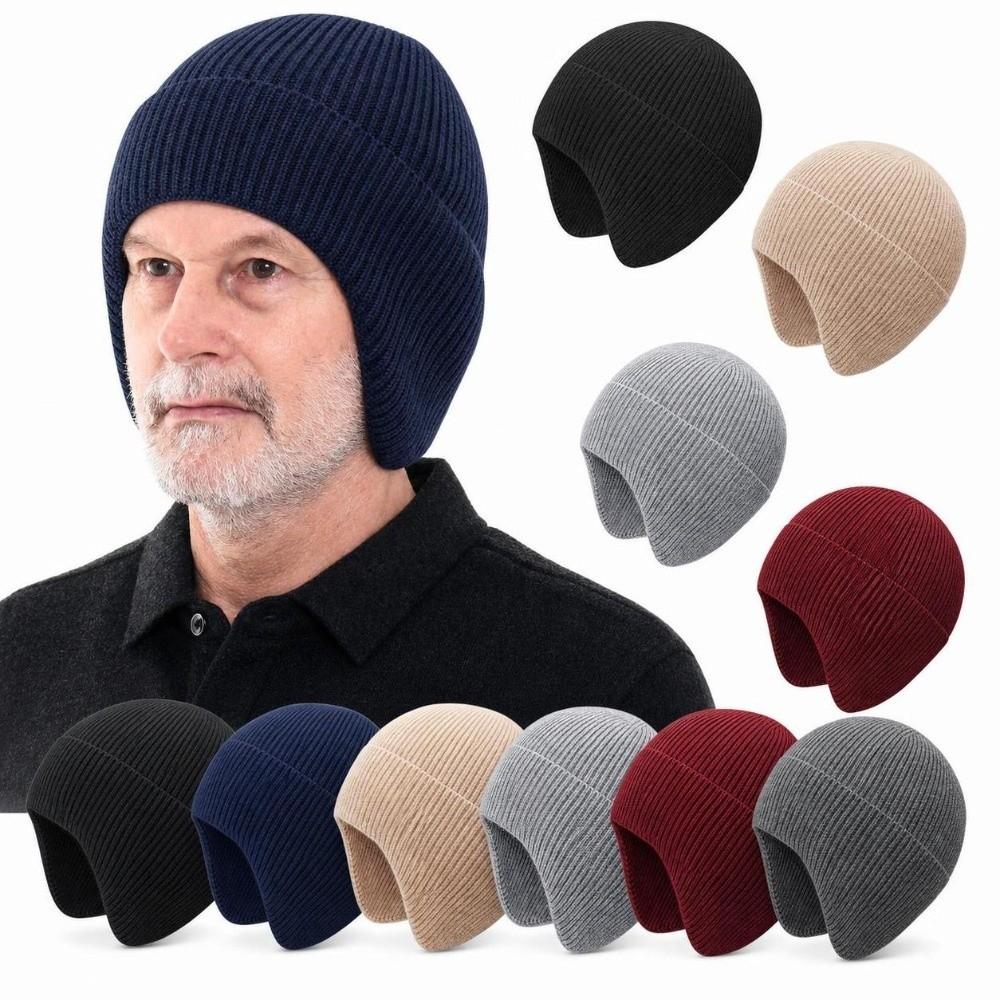 Crochet Beanie Cap Bonnet Winter Hat Outdoor Earflap Cap for Men Women