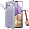 Protective Case - BOOLING - for Samsung Galaxy A33 5G - Soft Silicone - Transparent - 2 Tempered Glass