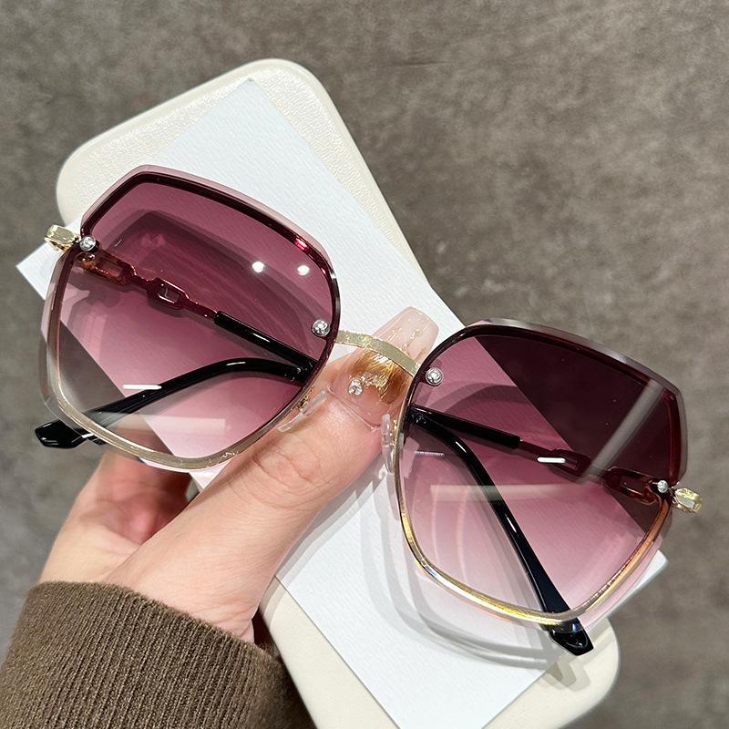 Винтажные квадратные солнцезащитные очки женские классические ретро градиентные зеркальные безрамные солнцезащитные очки женская мода без оправы