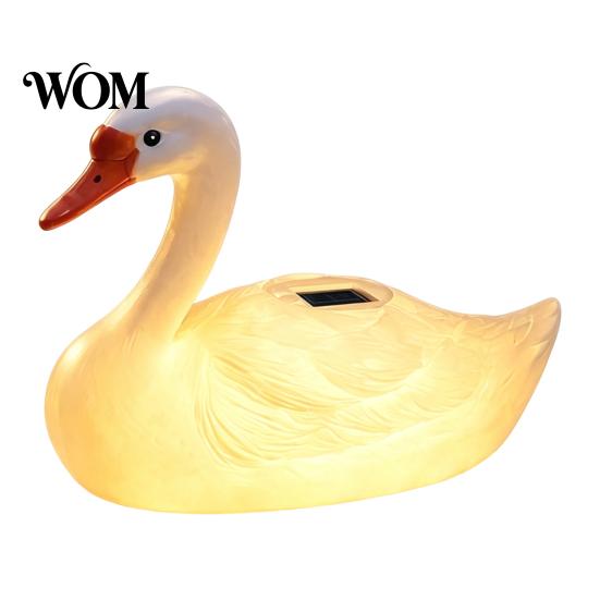 Energy Saving Solar Nightscape Decor Floating Swan Garden Statue with Warm LED Lights, Waterproof Outdoor Pond High End Gifts for Homeowners Backyard