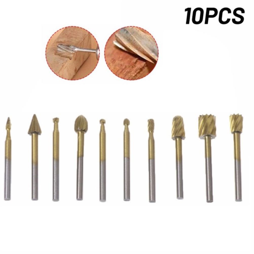 Электроинструмент-10 шт., набор борфрез из карбида вольфрама, набор вращающихся заусенцев, головка 1/4, хвостовик 1/8, шлифовальная машина