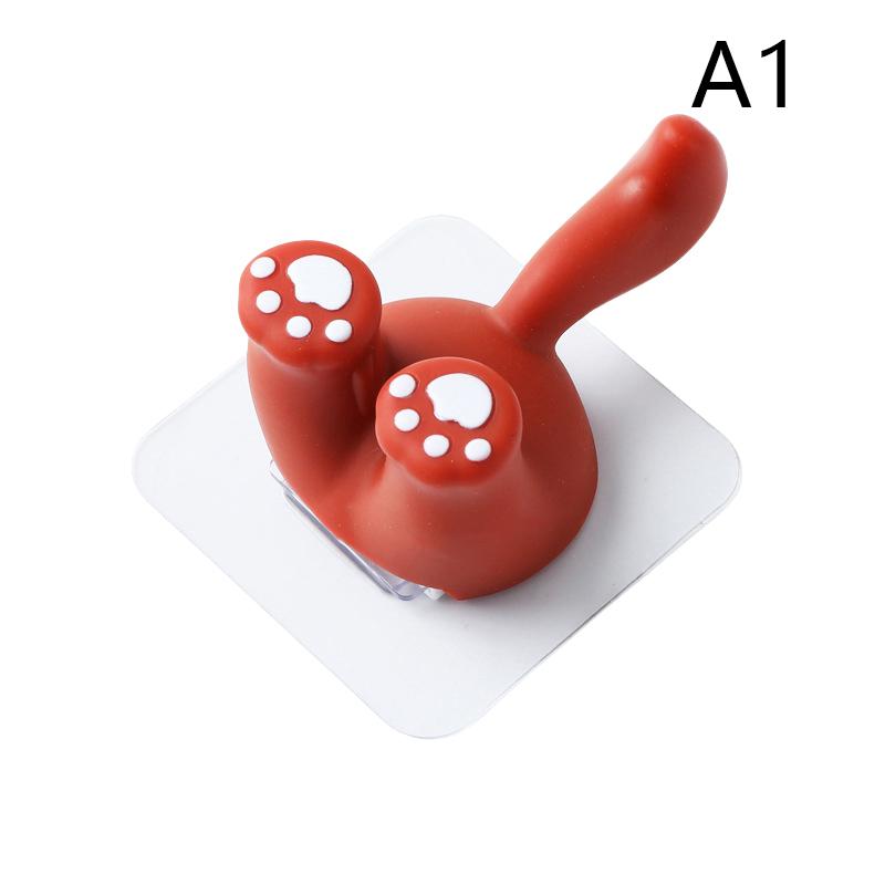 Держатель для зубной щетки в виде хвоста мультяшного животного, настенный крючок без проколов, симпатичный самоклеящийся крючок для полотенец в ванной, детский держатель для зубной щетки