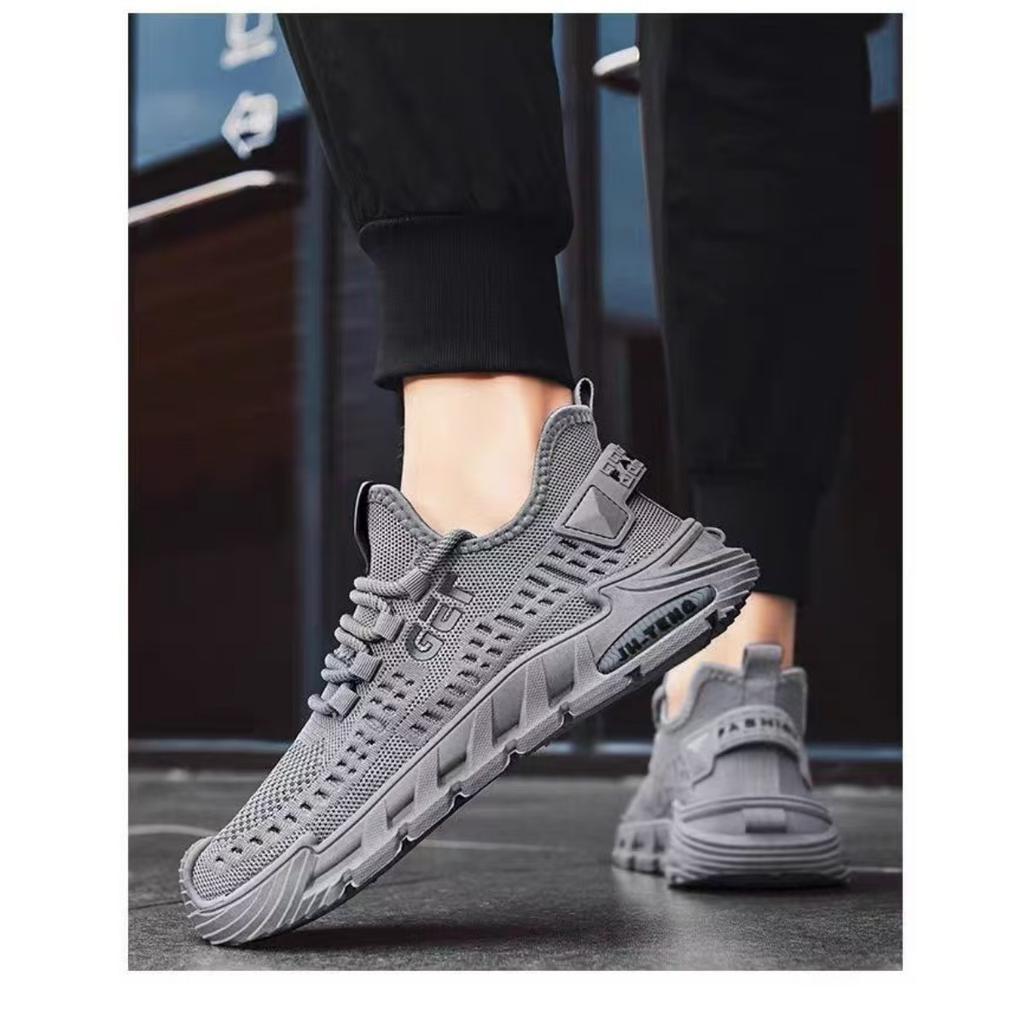 Мужская летняя новая сетчатая дышащая мужская повседневная обувь трендовые универсальные полые туфли на одну ногу однотонные туфли