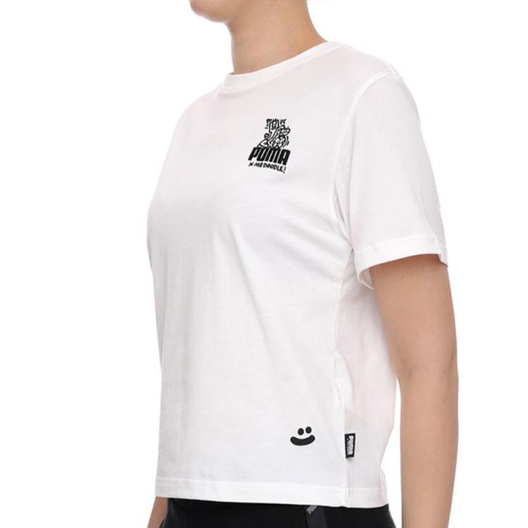 Puma Футболка с коротким рукавом с принтом X Mr Doodle Женские топы Белая 598654-02