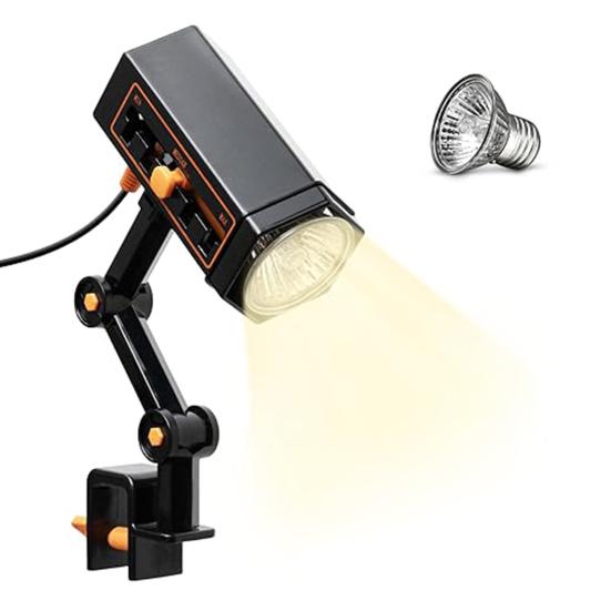 Лампа для обогрева рептилий Вращающийся на 360 градусов кронштейн Регулируемая яркость Имитация солнечного света UVA UVB