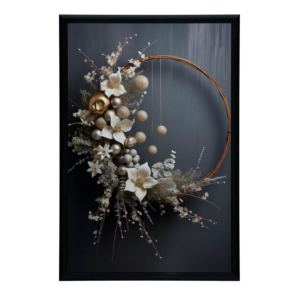 Magiczny Wieniec Bożonarodzeniowy Magiczny Wieniec Bożonarodzeniowy, 40X50 Cm, Rama Aluminiowa Złota, Papier Matowy 230 Gsm