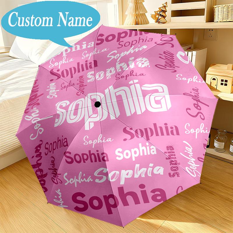 Custom Name Umbrella Your Name Art Design Umbrella 8-Frame for Travel, Camping, Casual Lightweight Portable, Essential for Family Gifts