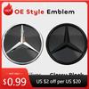 2025 Горячая Передняя Решетка Звезда Логотип 3D Зеркальный Эмблема Со Светодиодной Подсветкой Хромированный Серебристый Глянцевый Матовый Черный Для Mercedes Benz W176 A180