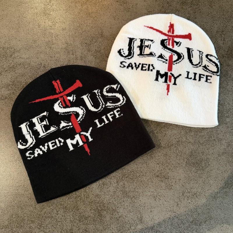 Winter Knit Beanie Men Women Hip Hop Cross Letter Design Warm Fashion Cold Cap Unisex Streetwear Hat