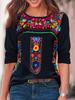 Autumn 2022 Women's Bohemian Print Long Sleeve Top