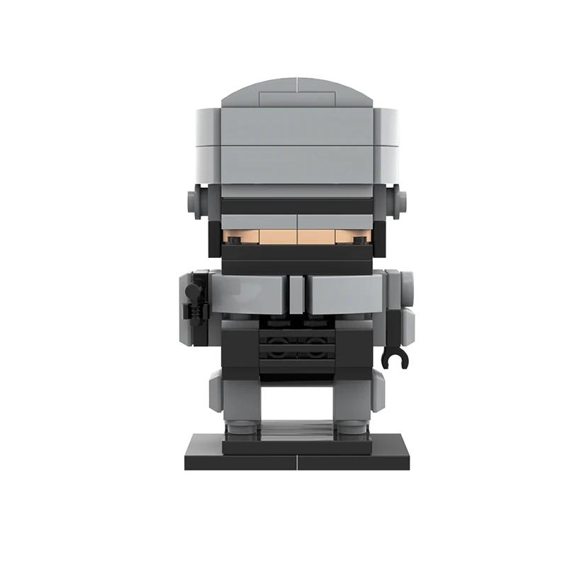 Gobricks Механический Военный Полицейский Квадратная Голова MOC Наборы Строительных Блоков DIY Креативные Строительные Кирпичики Образовательные Игрушки для Детей
