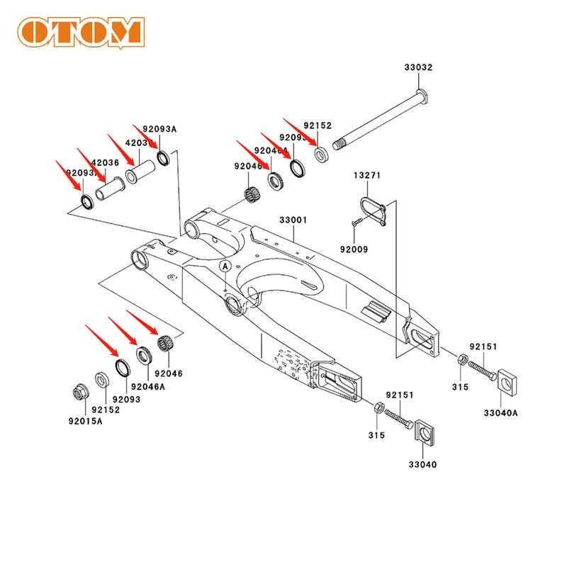 OTOM Motorcycle Swing ARM Maintenance Parts Thrust Needle Bearing Oil Seal Bushing For KAWASAKI KX125 KX250 Two-Stroke 1996-2007