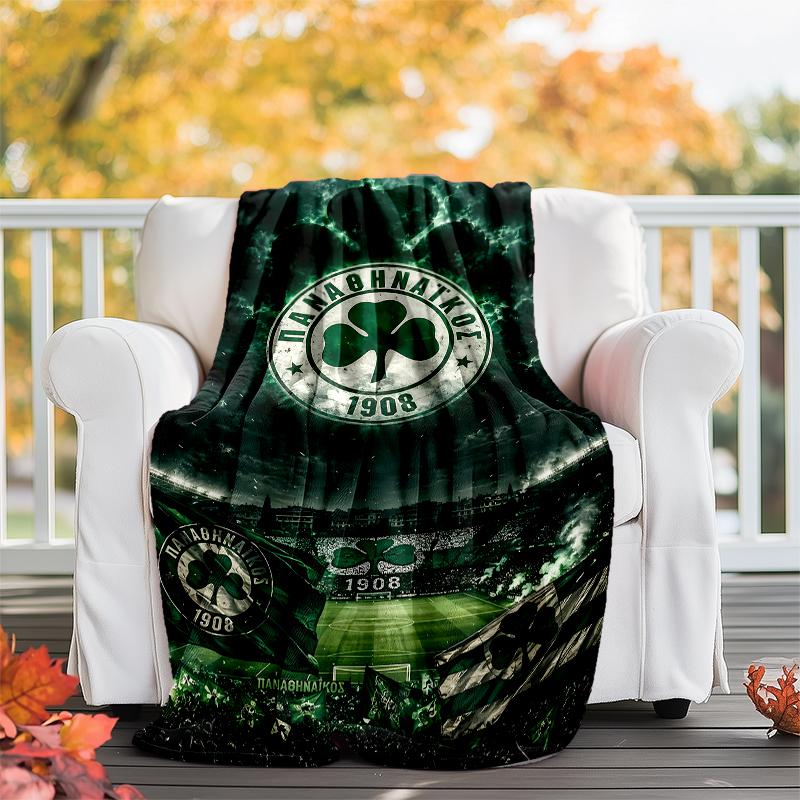Panathinaikos FC printed throw blanket—soft,warm;versatile blanket for all seasons—perfect as &air-conditioning throw,nap blanket