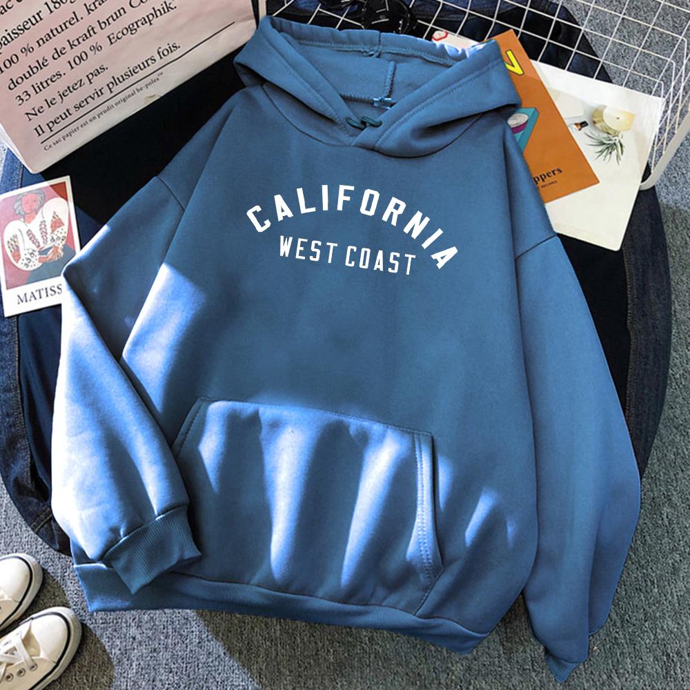 California West Coast Creative Pattern Hoodie Womens Autumn Loose New Hoody O-Neck Casual Hoody Pocket Fleece Womenswear