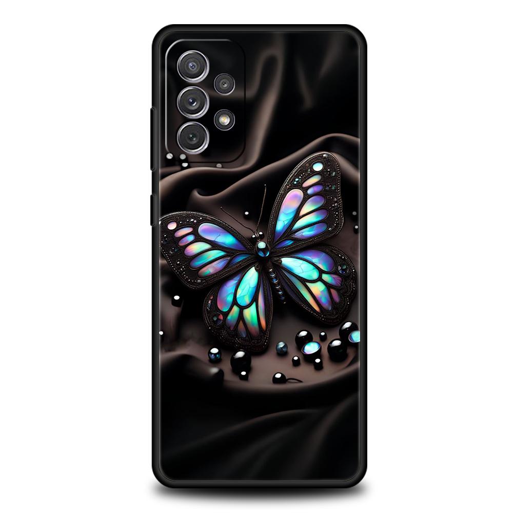 Luxury Butterfly Glitter Clear Phone Case for Samsung Galaxy A55 A35 A15 A14 A25 A54 A51 A71 A72 A73 A32 A52 A52S A41 5G Shell