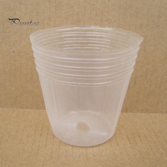 Пластиковый 10 шт./компл., прочный прозрачный стакан для выращивания растений, практичное дренажное отверстие, горшок для выращивания растений