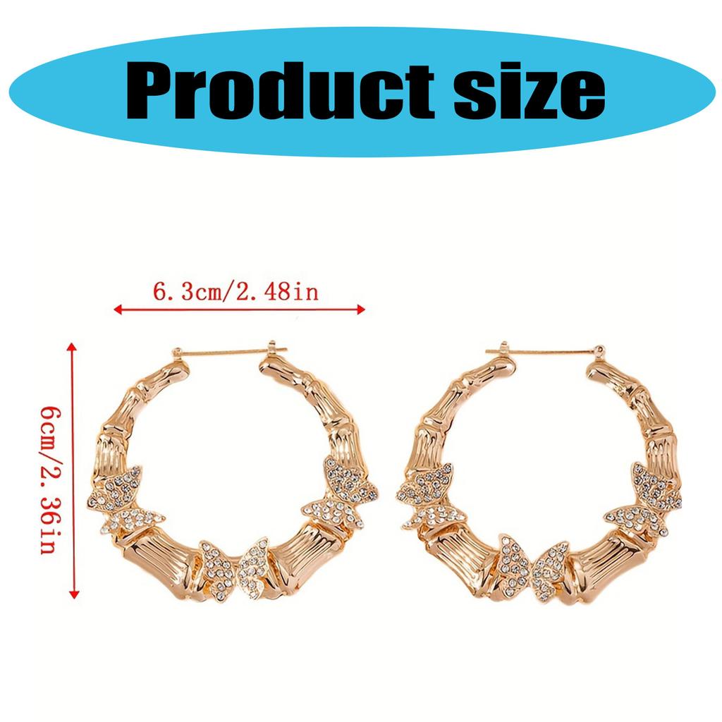 Stylish Butterfly Circle Earrings Drop Earrings Comfortable Ear Jewelry Alloy Texture Suitable for Daily and Party Wear