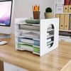PUNCIA Horizontal Document Case, 5-Tier, Letter Case, A4 Size, Desktop Organizer, Document Shelf, Storage for Newspapers, Magazines, Folders, and