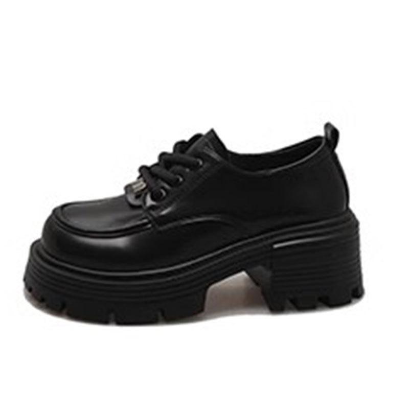 Женские маленькие кожаные туфли на шнуровке в британском стиле, новые модные лоферы на платформе, весна-осень 2025, популярные в интернете, модные, универсальные, одинарные ш