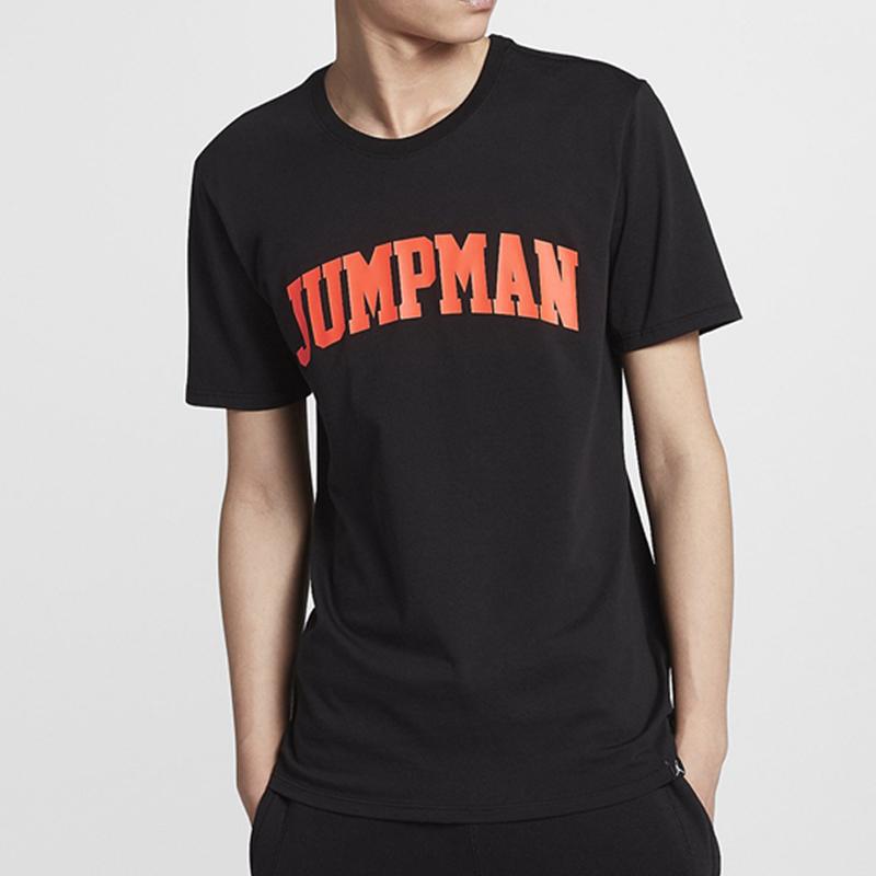 Jordan JSW Jumpman T Shirts Men's Black Crew Neck Moderate Straight Fit 916055-010