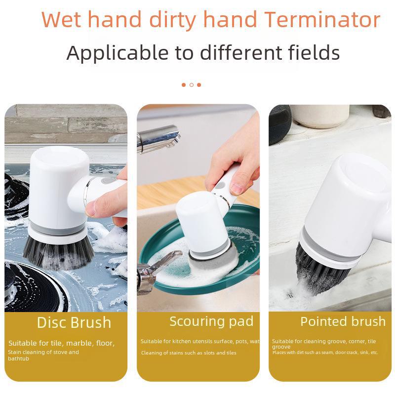 Беспроводная ручная электрическая щетка для чистки кухни и ванной комнаты