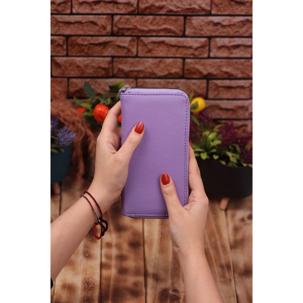 Unisex Leather Long Card Holder Wallet Portfolio With Phone Compartment