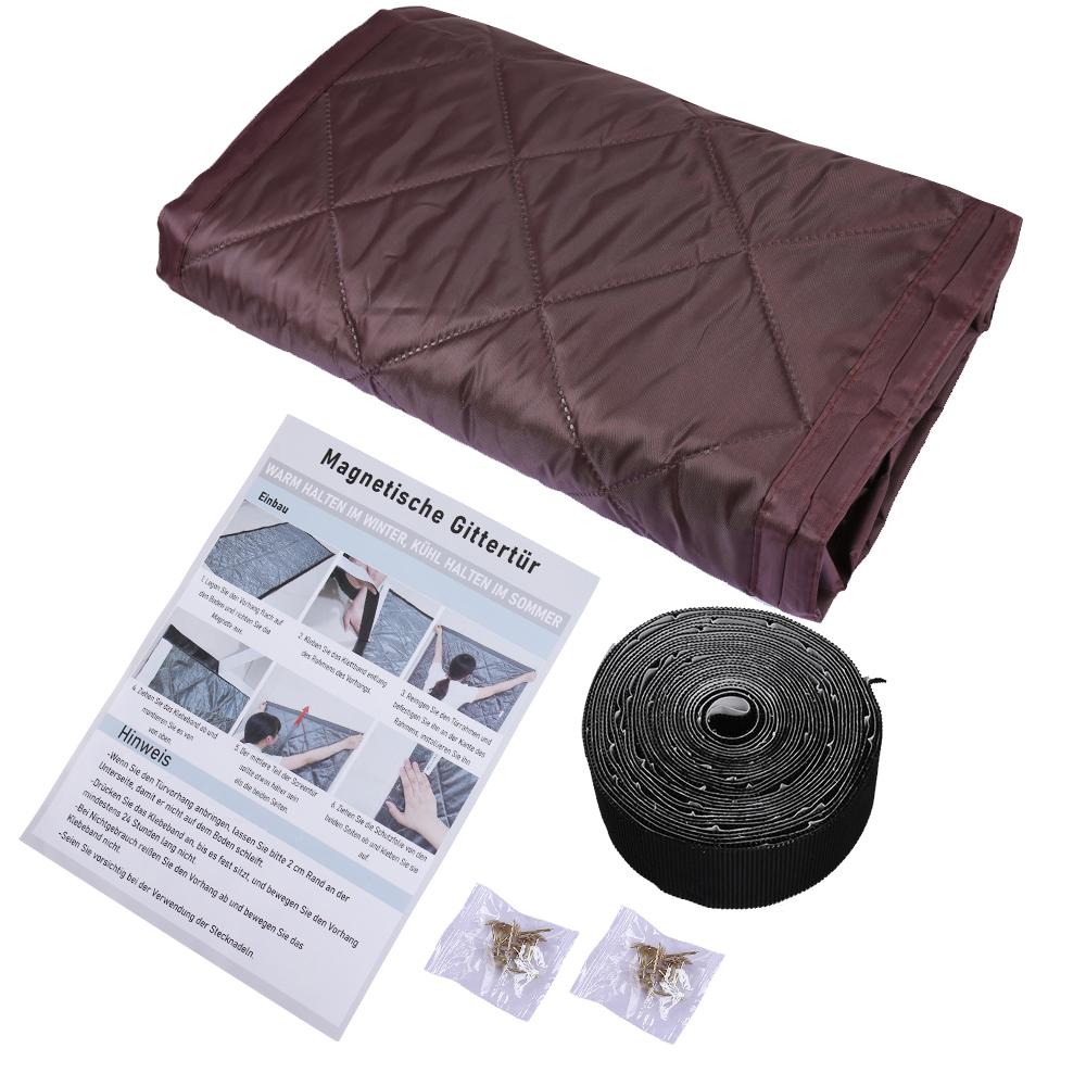 Door Thermal Curtain Magnetic Insulated Energysaving Privacyprotecting Windproof Waterproof Cotton Curtain For Heater Room