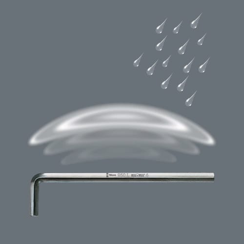 WERA Ball Hex Plus L-shaped Key Wrench for Hex Socket Screws, 5mm Hex Size, 160mm Overall Length, 022122