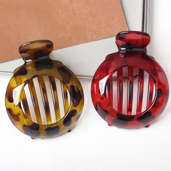 Женская заколка для волос круглая с противоскользящими зубцами, краб для волос, полый дизайн, зажим для волос на затылок, инструмент для укладки волос, аксессуары для волос