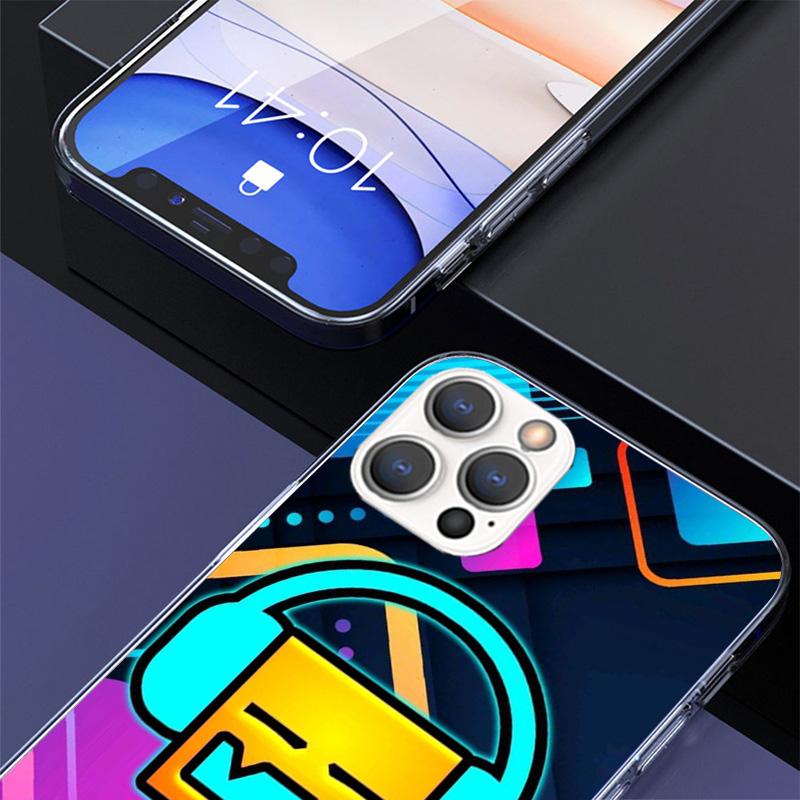 Чехол для телефона Geometry Dash Для iPhone 17 Air 16 Pro Max 16E 15 + 14 Plus 11 12 13 Mini 7 8 SE Подарок Печатная крышка Fundas 16 Pro