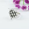 Cubic Zirconia Heart Ring, 925 Sterling Silver Cluster Ring