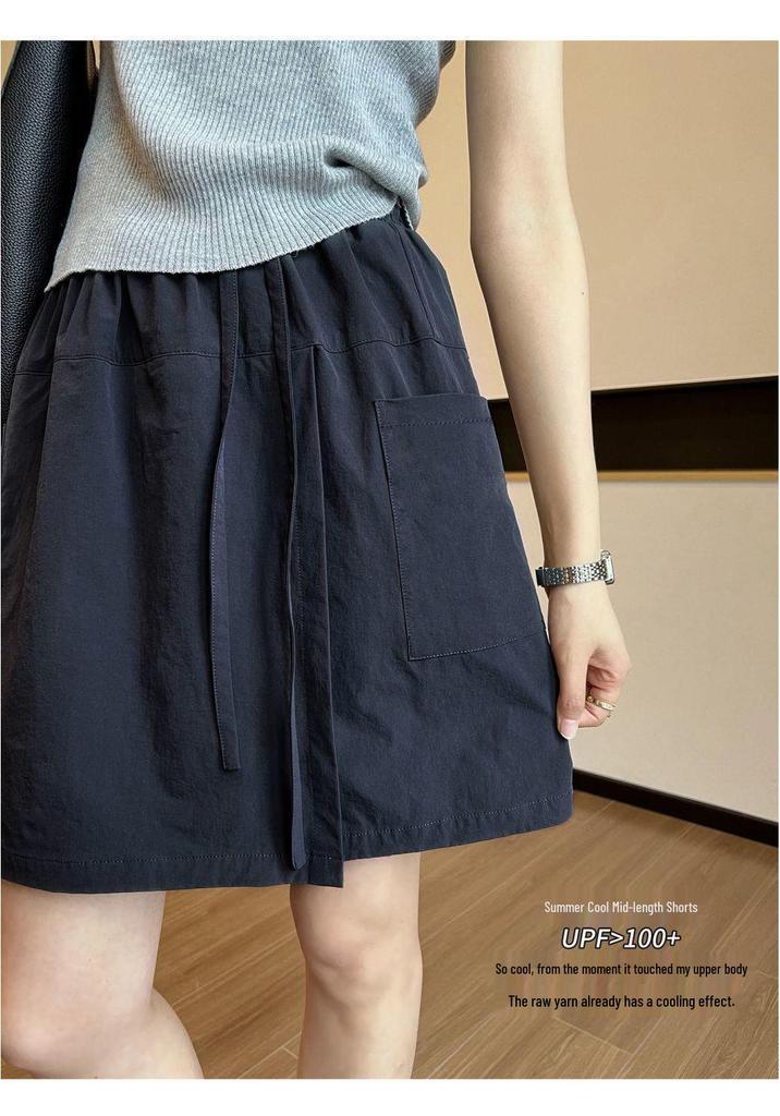 Women's High Waist Summer Sun Protection Skirt Shorts - Plus Size, Casual, Versatile, Anti-exposure, Slimming, Loose Fit