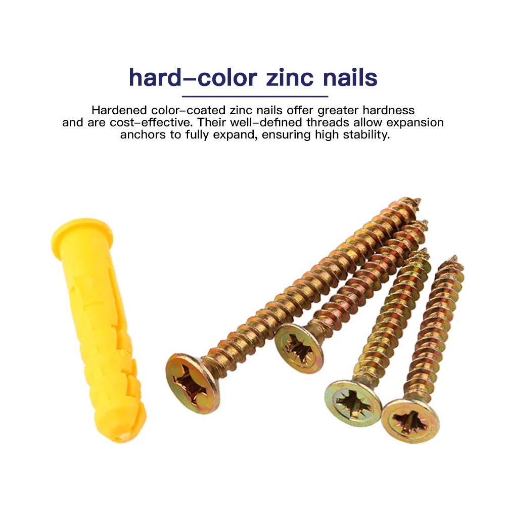 M6/M8/M10 Drywall Anchors Screws Galvanized Self-Tapping Cross-Head Screws, Expansion Wall Plug Kit for Home Wall Mounting
