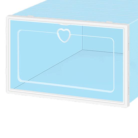 2 шт. коробка для обуви с кольцом в форме сердца, простая сборка, пластиковый ящик для обуви, чехол для домашнего хранения