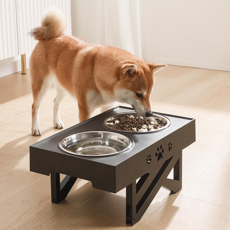 Adjustable Height Stainless Steel Dog Bowl | Large Capacity Elevated Pet Bowl