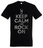 Keep Calm And Rock On T-Shirt Hard Sign Hand Symbol Logo Fun Music Devil Horns