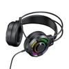 Игровая гарнитура с RGB-подсветкой, USB-наушники с объемным звуком 7.1, 50-мм динамики, легкий дизайн, полноразмерные